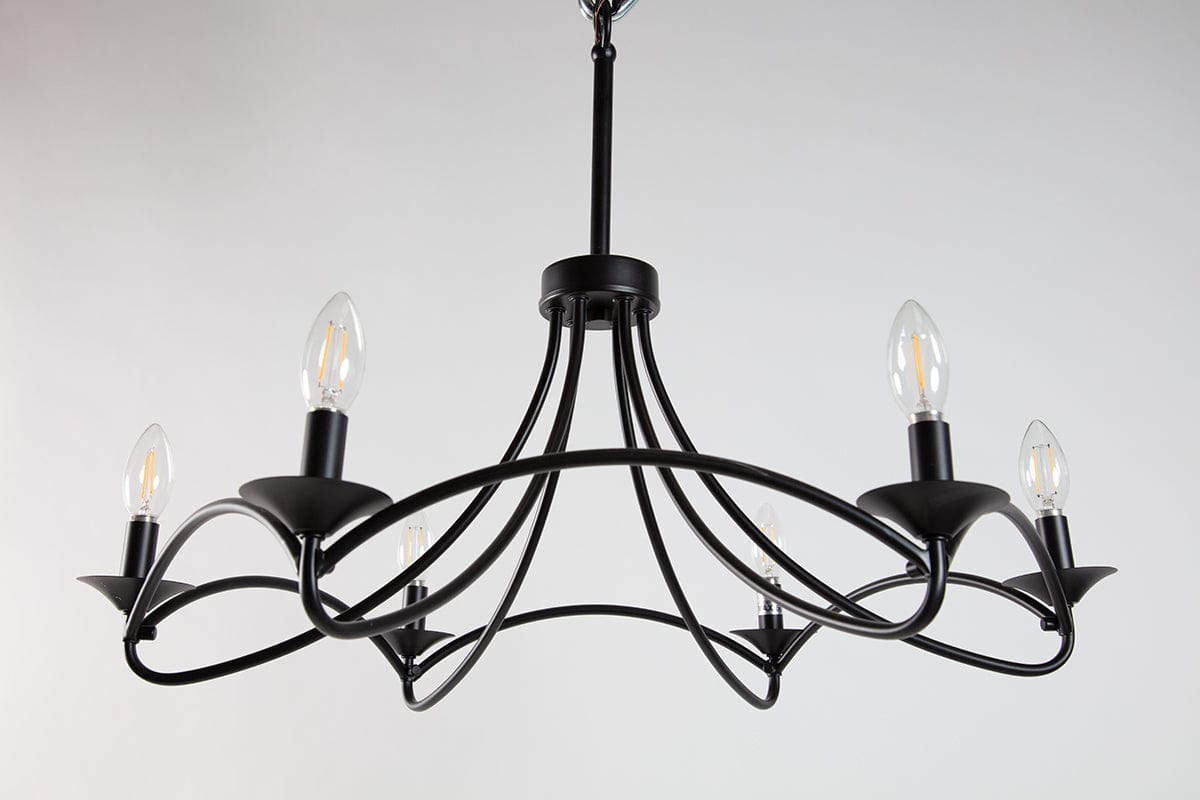 Kenroy Webble 6 Light Chandelier with Black Finish #0473